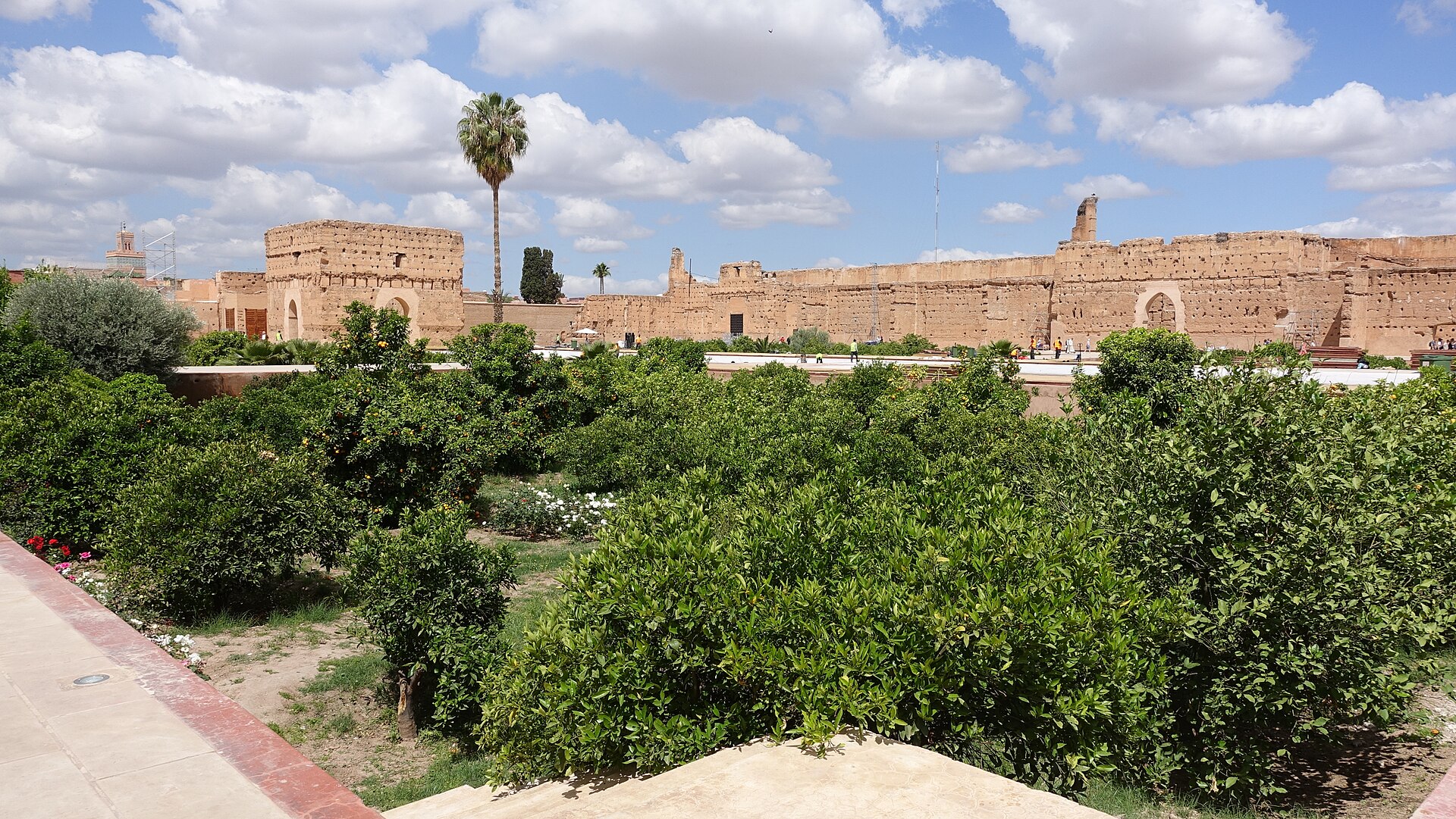 The sunken courtyard gardens at El Badi Palace